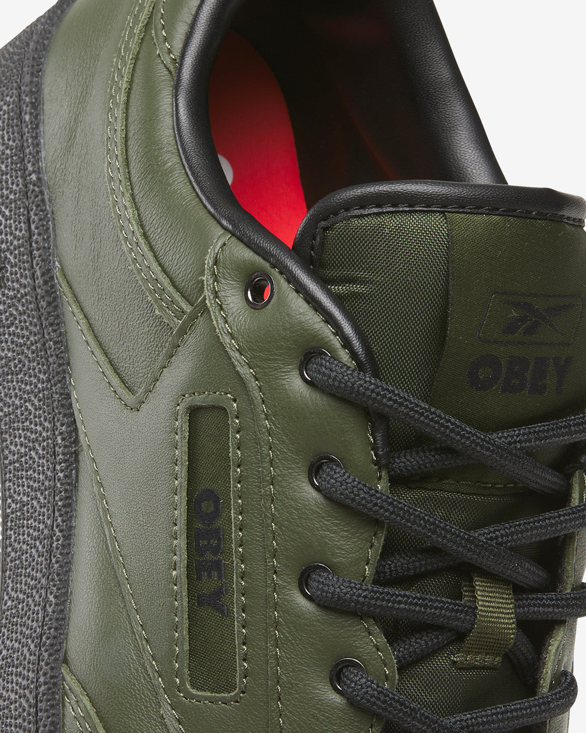 Reebok x OBEY Club C 85 Shoes GREEN / BLACK / RED