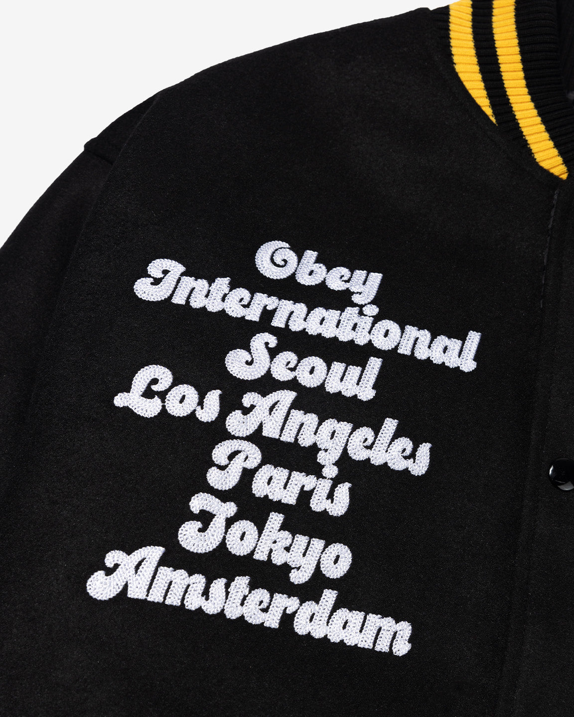 WORLDWIDE LOS ANGELES VARSITY JACKET BLACK / YELLOW