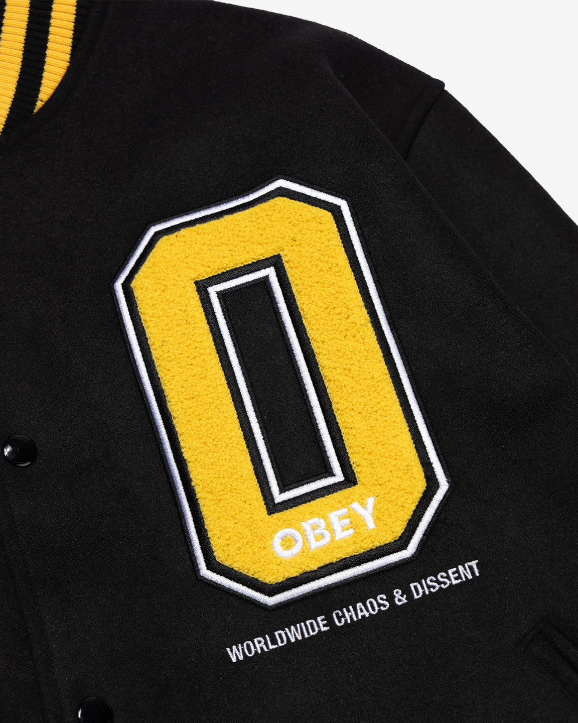 WORLDWIDE LOS ANGELES VARSITY JACKET BLACK / YELLOW