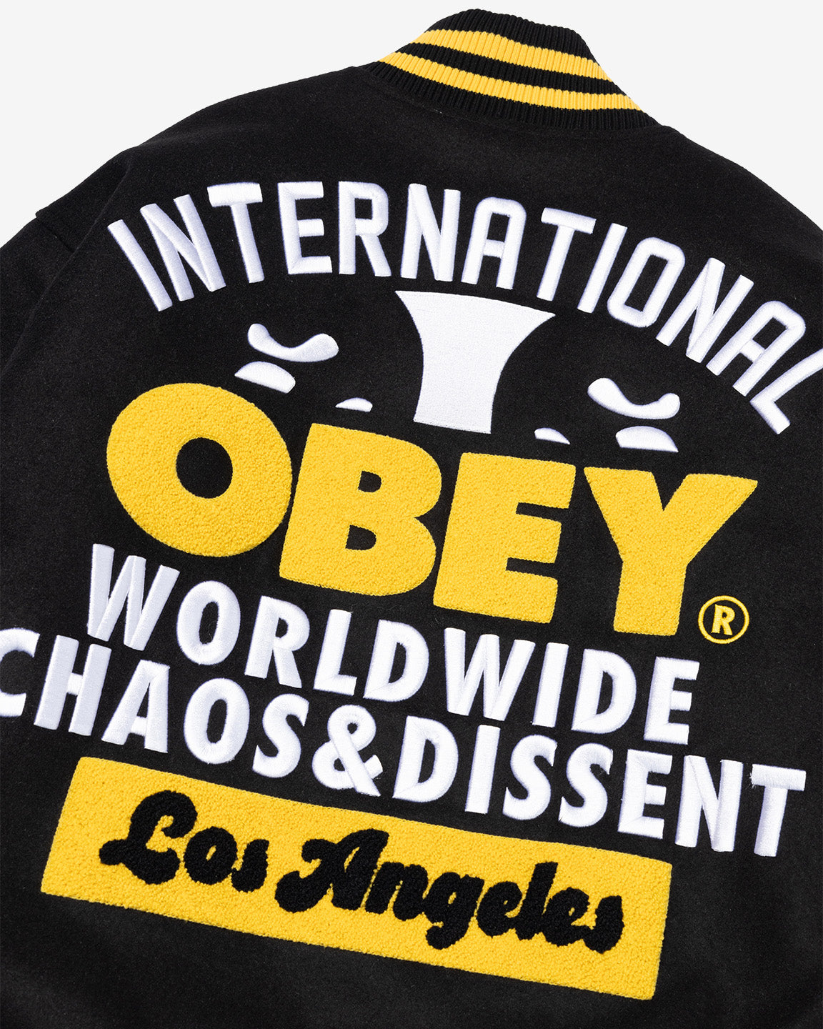 WORLDWIDE LOS ANGELES VARSITY JACKET BLACK / YELLOW