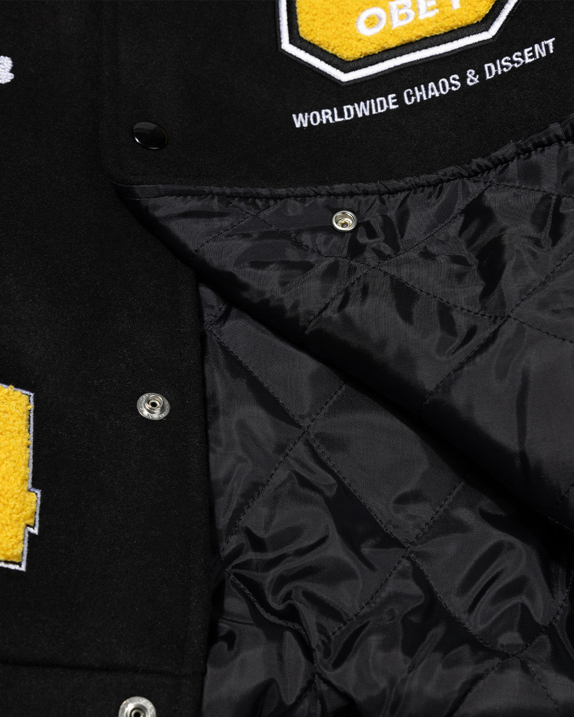 WORLDWIDE LOS ANGELES VARSITY JACKET BLACK / YELLOW