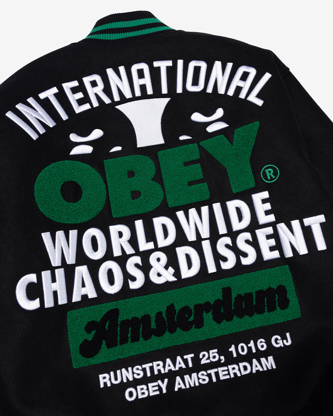 WORLDWIDE AMSTERDAM VARSITY JACKET BLACK / GREEN
