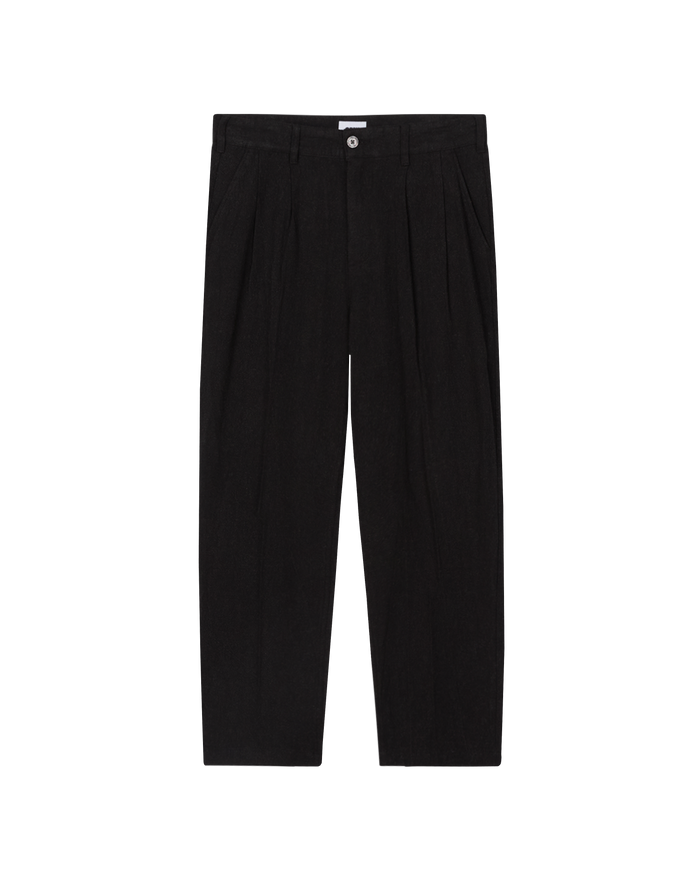 obey fubar linen pleated pant digital black