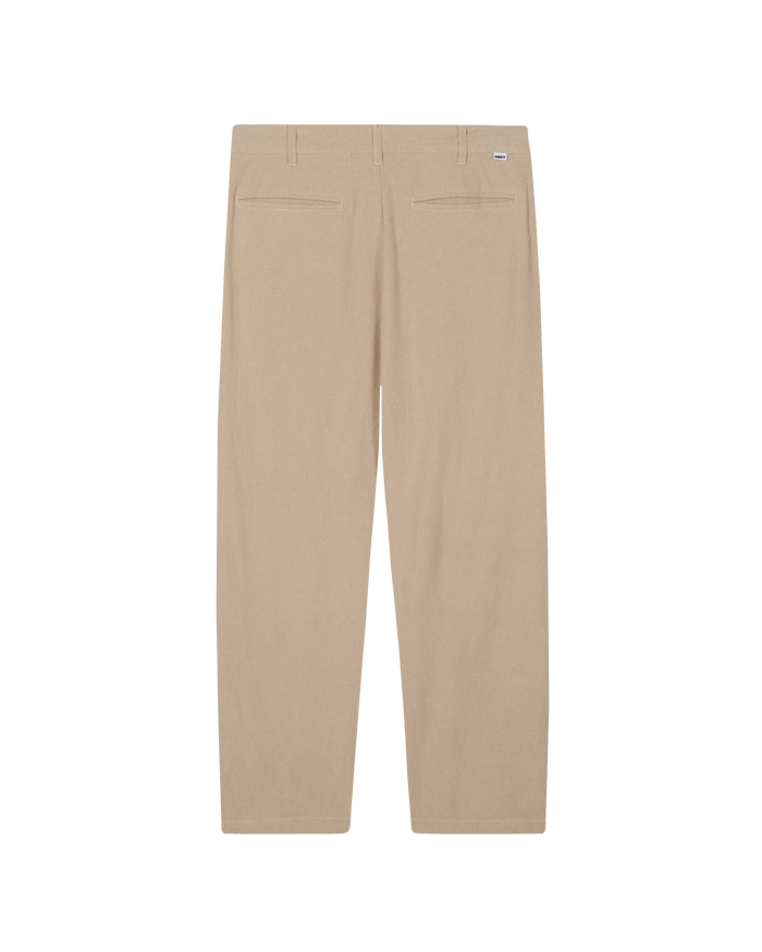 obey fubar linen pleated pant oatmeal