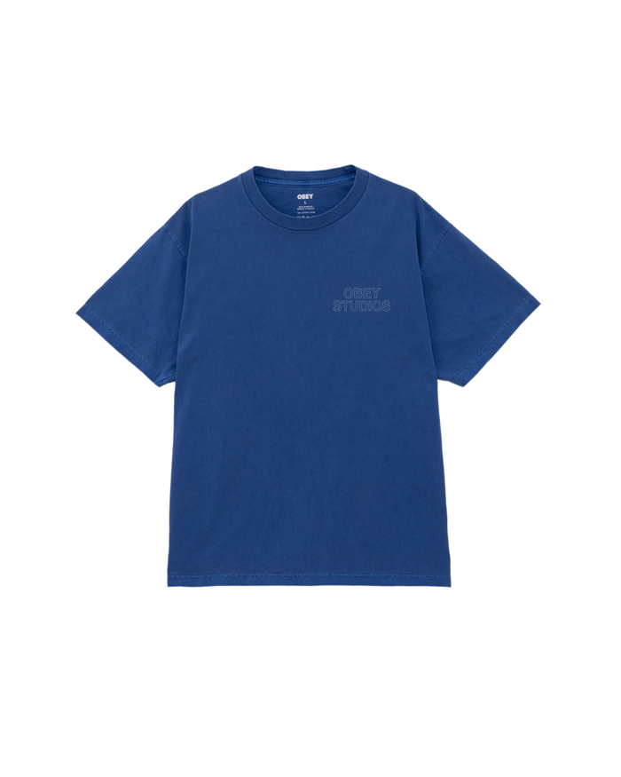 obey studios outline pigment t shirt pigment electric indigo