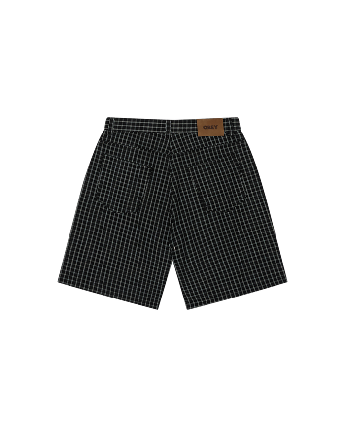 PLAID BAGGY DENIM SHORT