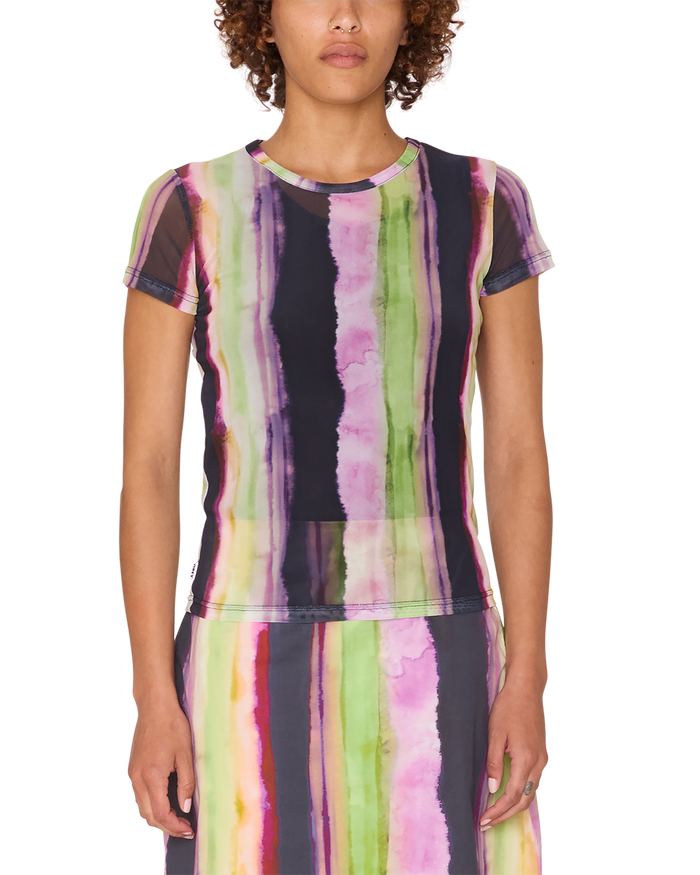 obey midori mesh shirt stripe multi