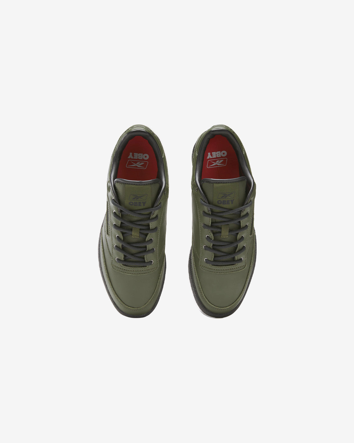 Reebok x OBEY Club C 85 Shoes GREEN / BLACK / RED